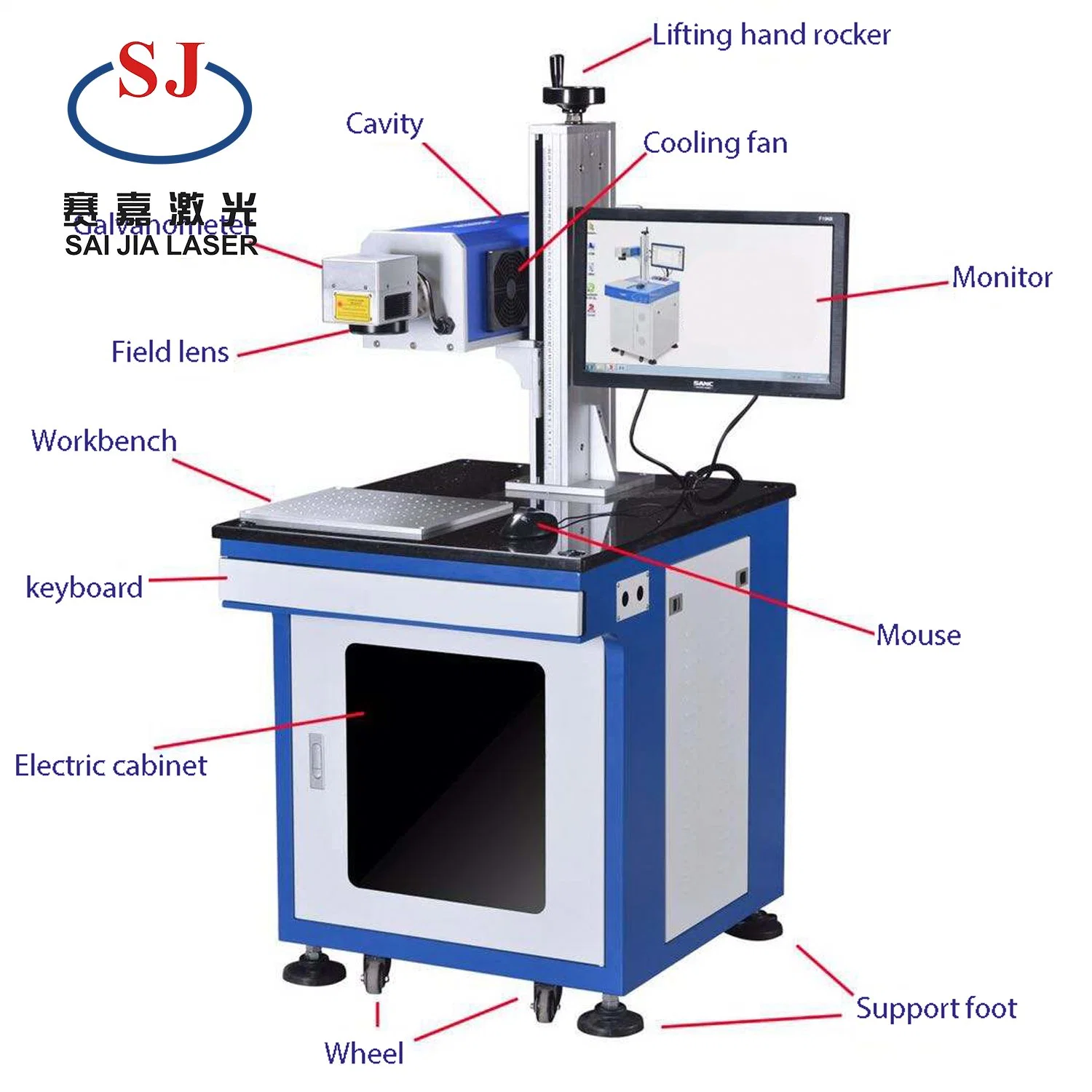 Sample Customization Fiber Laser Marking Machine for Metal Nometal Engraving