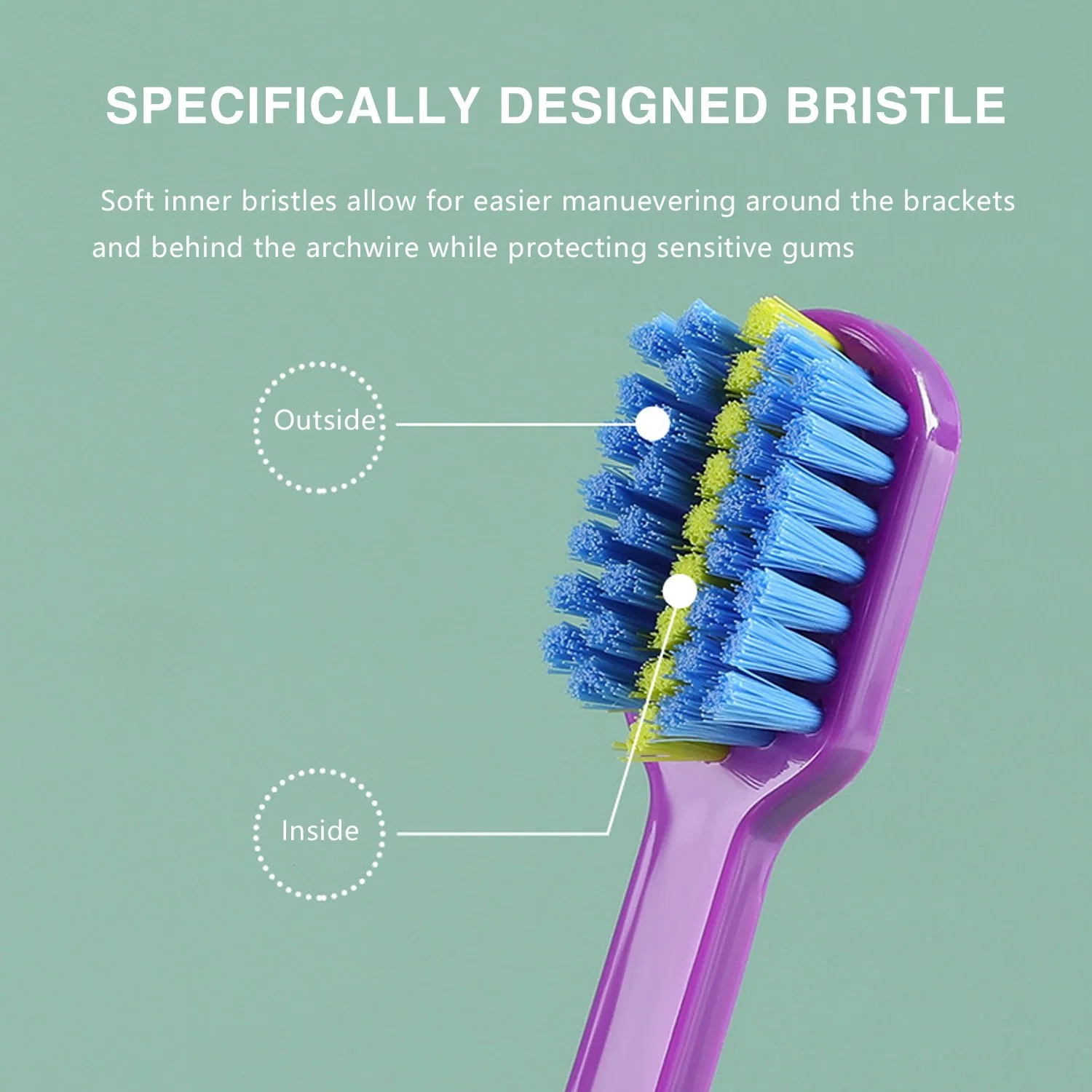 OEM Allemagne Pedex Brosse à dents orthodontique pour adultes à poils doux