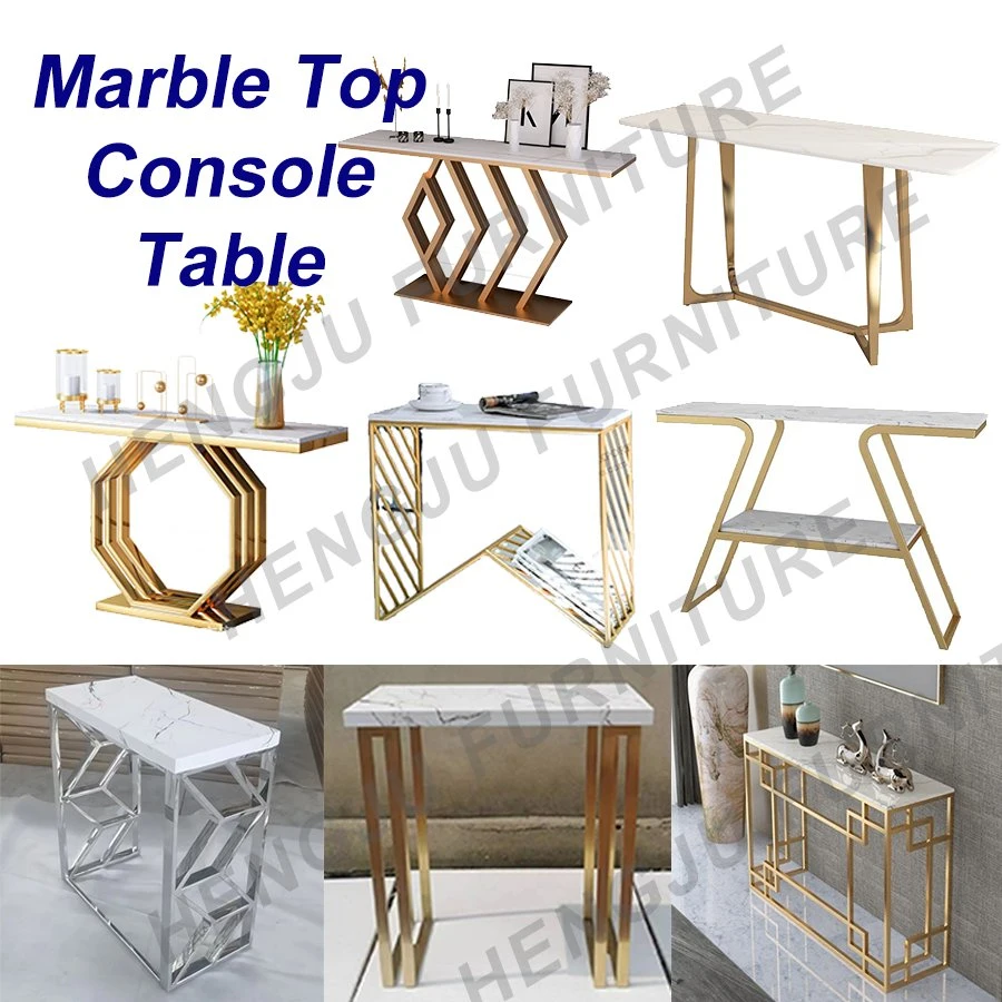 Luxury Hallway Furniture Marble Console Tables Modern Living Room Furniture Stainless Steel Furniture