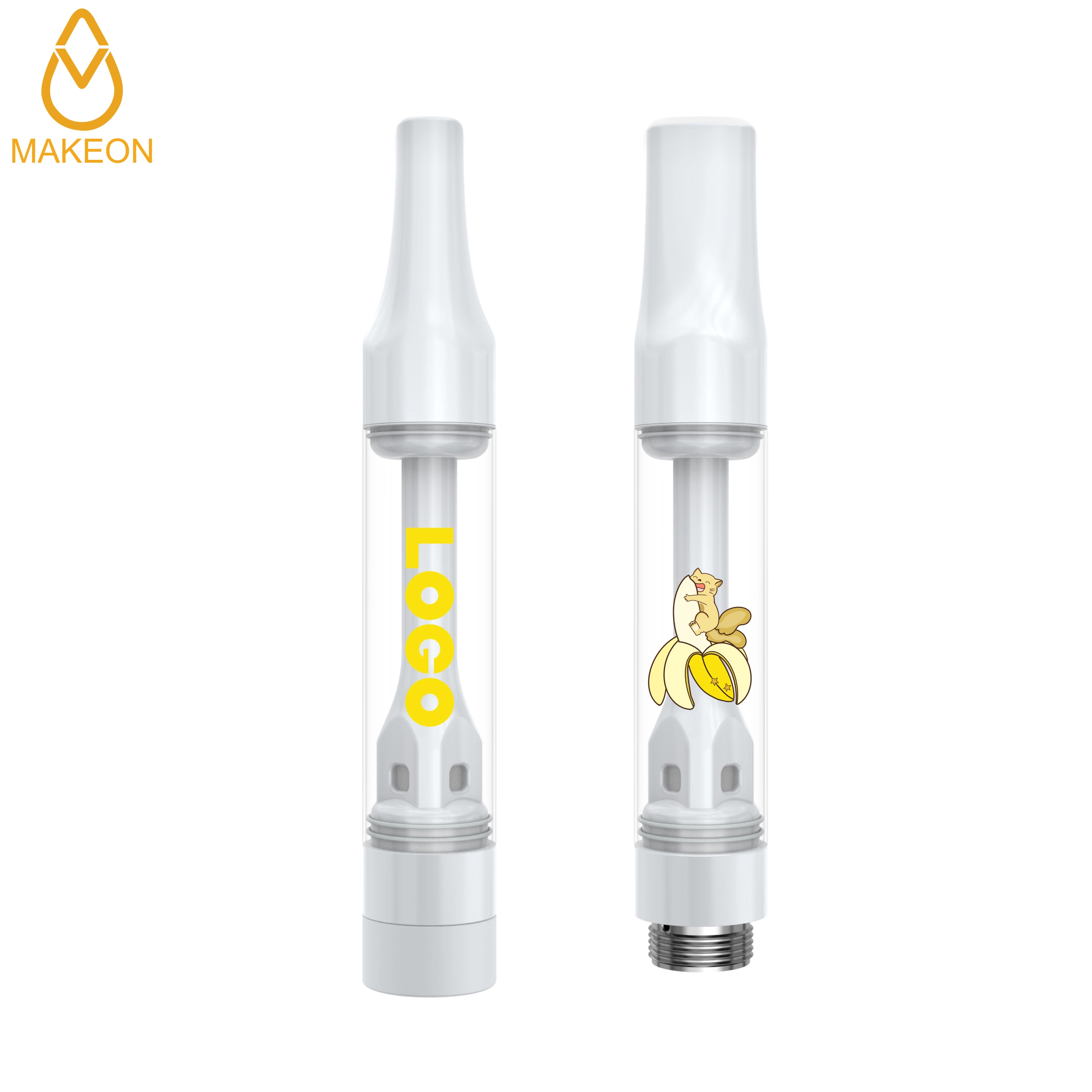 Makeon All Ceramic 1,0ml desechable vape Atomizer depósito de aceite grueso Pod Cart 510 rosca sin metal Diseño OEM de cerámica Cartucho