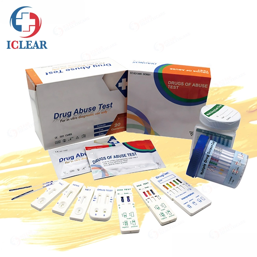 CE 10-em-1 Painel de teste para saliva e urina multidrogas THC CoC Kit de teste rápido Doa Drug of Abuse