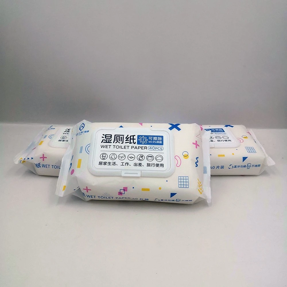 2023 Hot Sell 100% Biodegradable Flushable Material Wet Tissue Toilet Flushable Wipes with Private Label