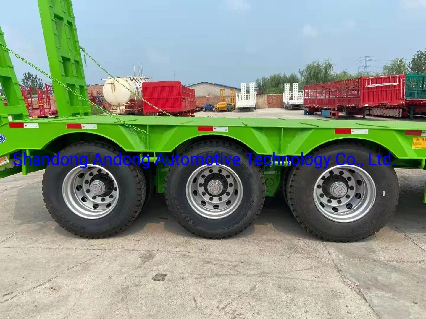 3 محاور بوزن 80 طن للجرافة للخدمة الشاقة اللودر المنخفض/Lowbed/ Lowboy مقطورة ذات قاعدة منخفضة مقطورة ذات نصف قطر للنقل بالحفار