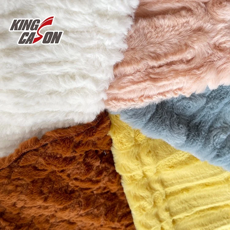 Kingcason Hot Sale White Stripe Fuzzy Flauschig Kunstpelz Stoff Für Kleidung