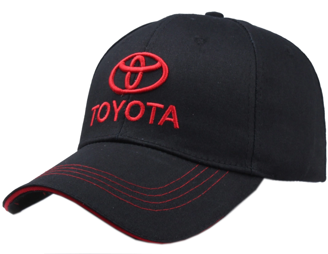 Customize Car Brand Pancake Bill Cotton 3D Raised Embroidery Baseball Cap