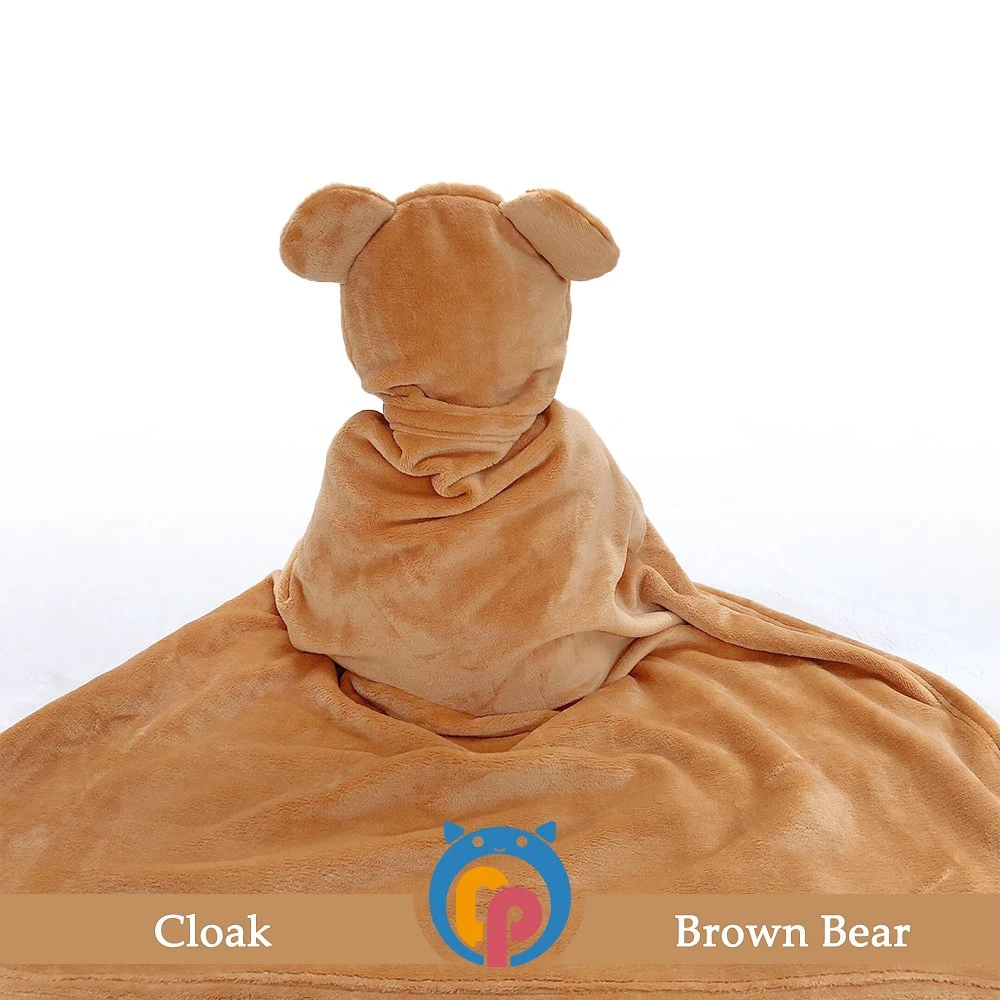 Wholesale/Supplier Free Sample Animal Bear Baby Blanket with Hooded for Four Seasons