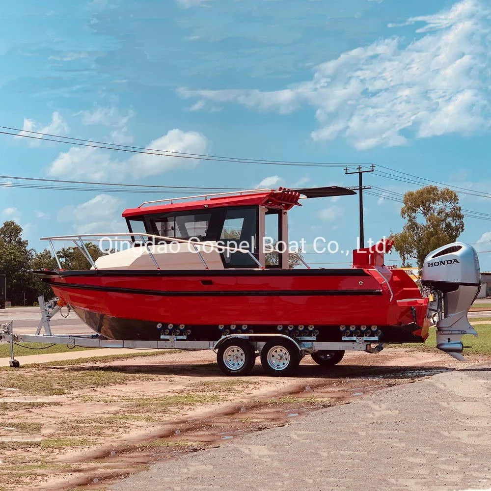 Ocean botes de aluminio - 25ft fácil barco de pesca de aluminio soldadas de artesanía con CE y la zona de cocina