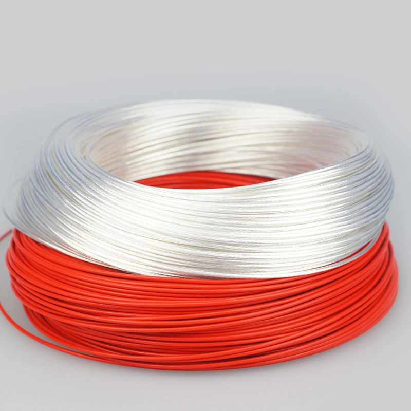 كهربائي 250c 18 AWG 18AWG ذات حز واحد بلون فضي نحاسي ملمع سلك مقاومة تسخين المسخن المحلول PTFE Coated Insulated بالموصل