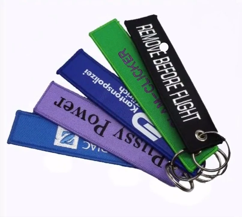 Woven Keychains with Pure Logo and Good Sewing with Your Logo and Personal Design