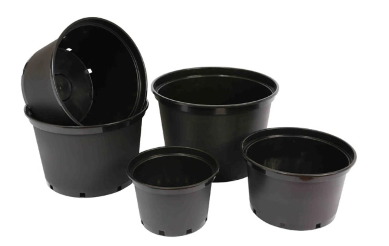 Black Thickened Plastic Injection Heavy Duty Sturdy Planter Flower Tree Grow Pot Outdoor From 2 to 50 Gallon for Plant Nursery Wholesale/Supplier