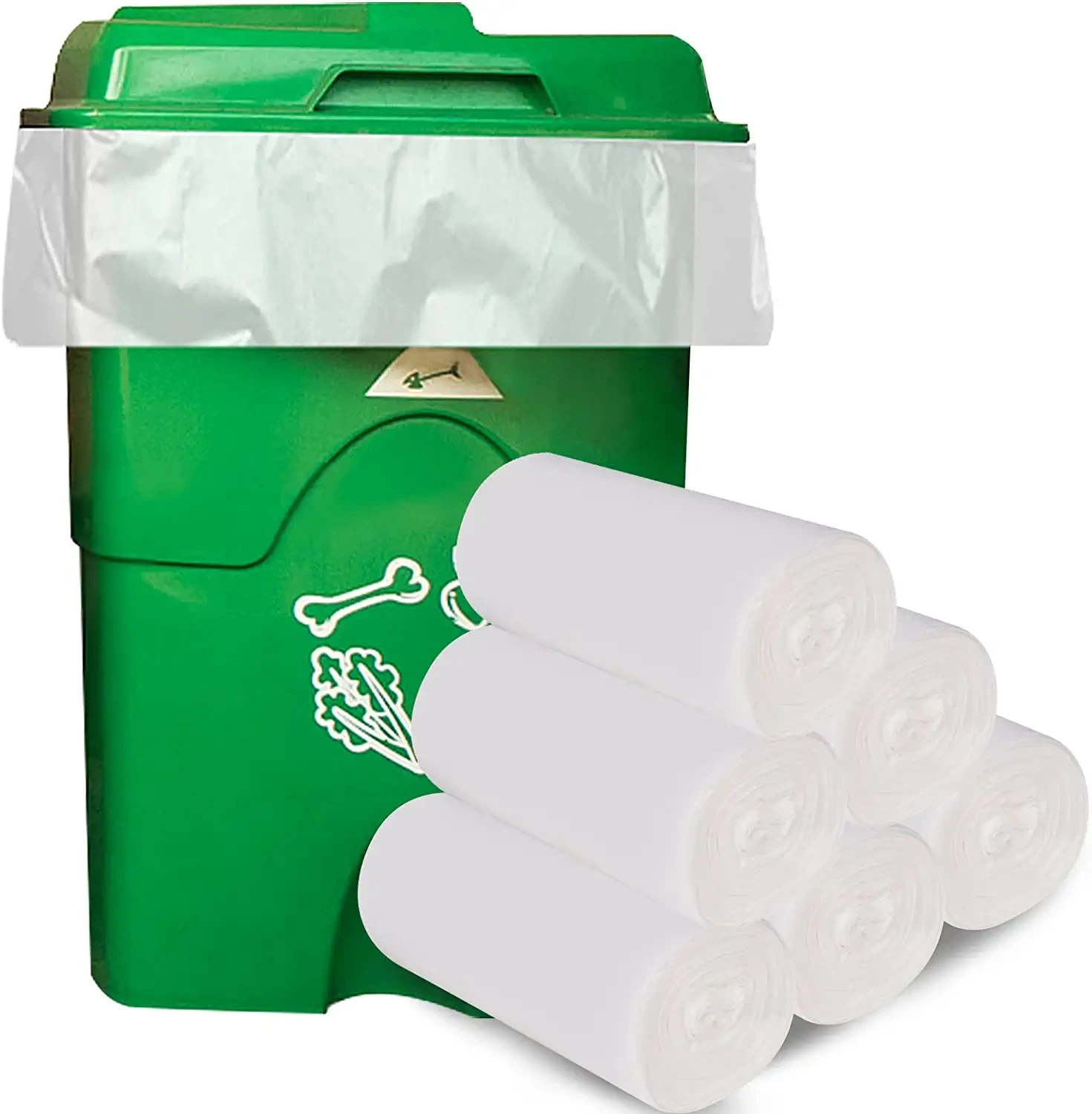 Pbat Trash Drawstring Garbage Bags 100% Biodegradable Trash Bags on Roll