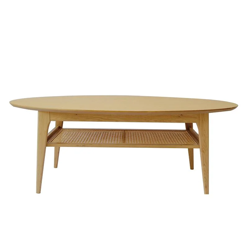 Coffee End Table Modern Furniture Kd Version Oval Solid 4 Legs Wood Tea Table Natural Ash Wood Living Room Furnitures