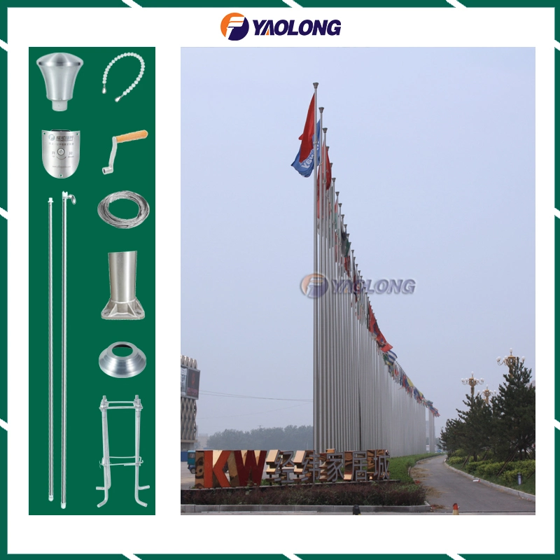 6m/8m/10m Customized Lightweight Easy Mounting Aluminum Flagpole