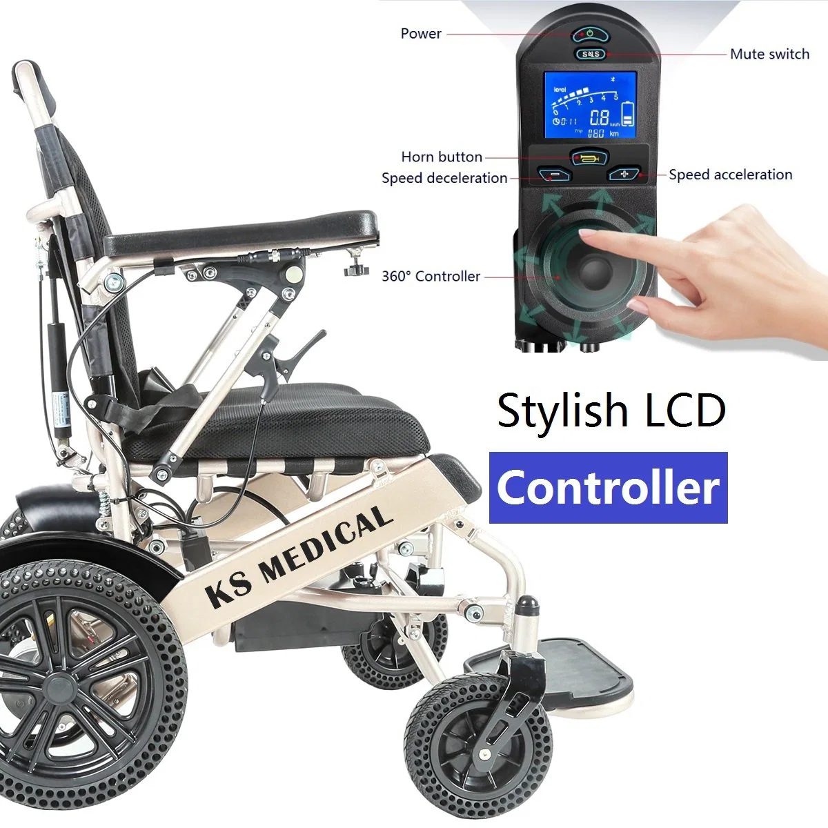 Ksm-601L poder silla de ruedas eléctrica mejor médico de accionamiento eléctrico Scooter de movilidad sillas de ruedas Silla de Ruedas ele ctrica