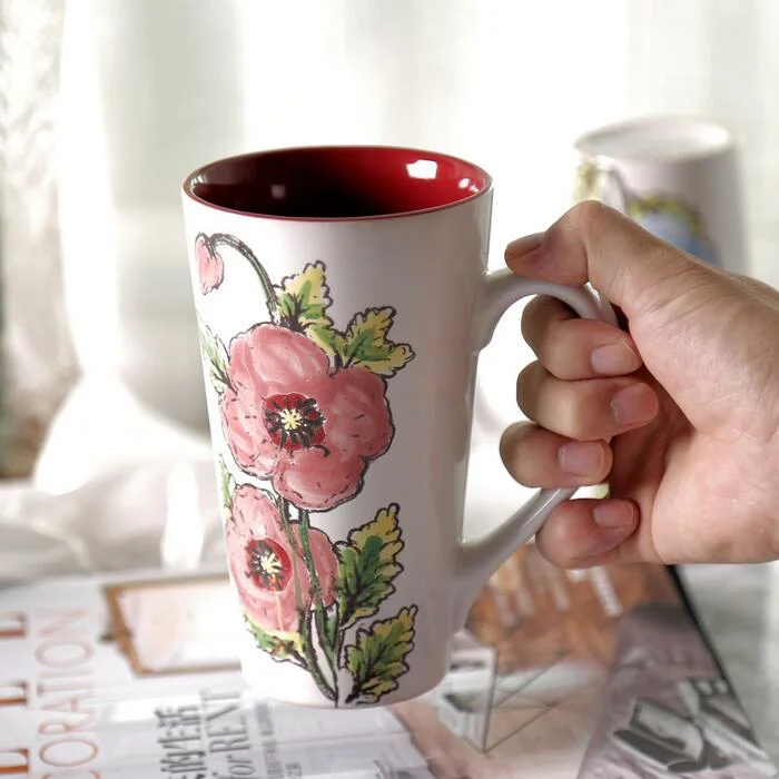 Handgemalte Keramik Kaffee Tasse Keramik Milch Becher Geschenk Porzellan Kaffeebecher