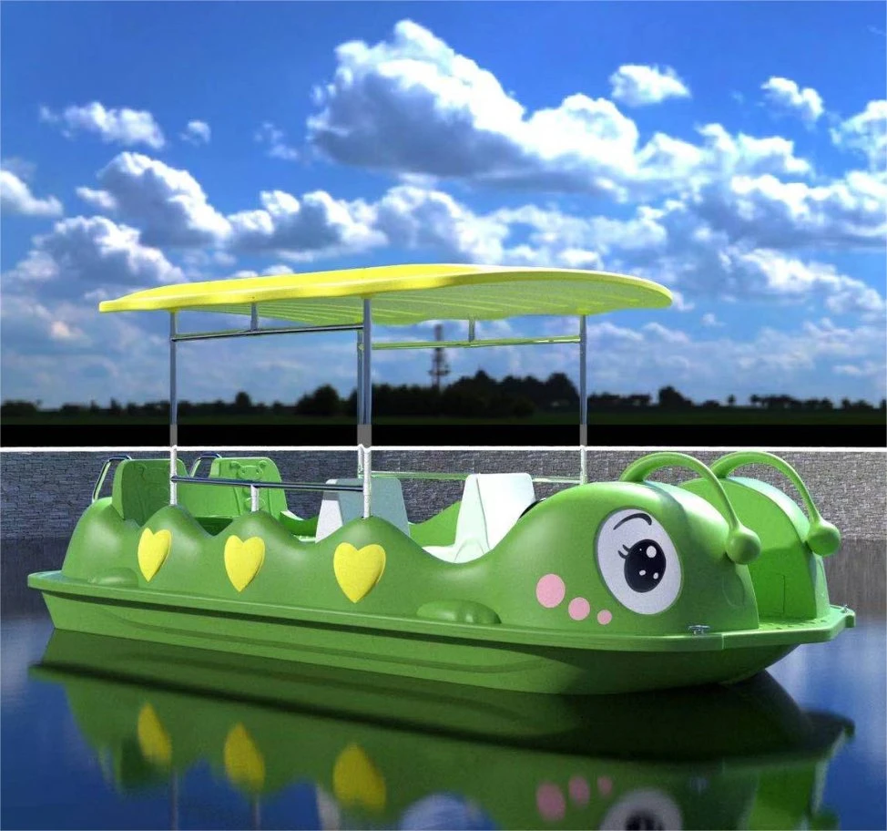 Good Quality Cheap Caterpillar Theme 6 Person Pedal Boat Water Boat