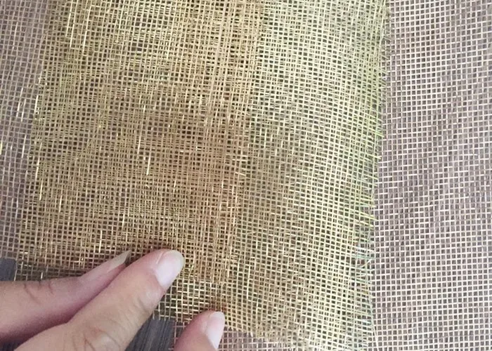 Gold Color Stainless Steel Mesh 14 Glass Laminated Mesh for Decorative Partition