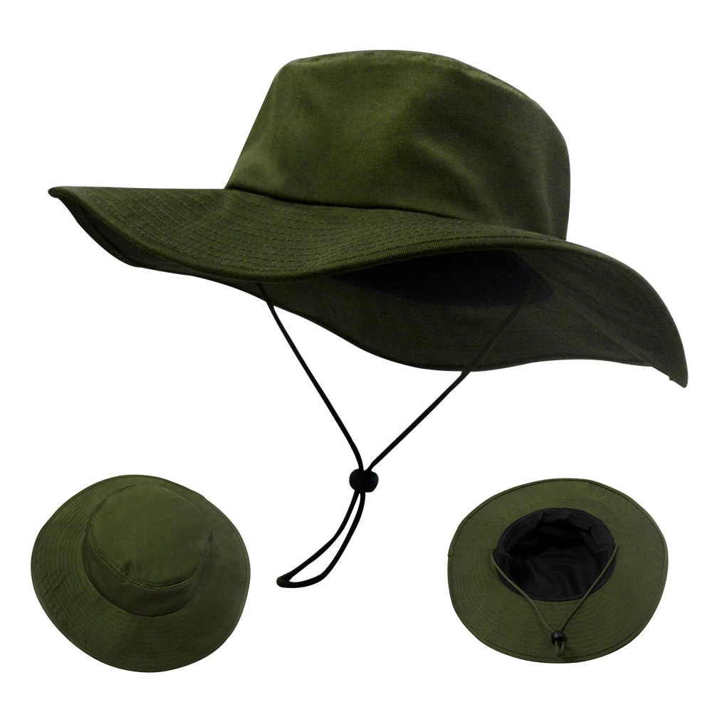 Wholesale/Supplier Unisex Fishing Caps Wide Brim Bucket Hats with String Travel Fisherman Gorras with Custom Embroidered for Men Women