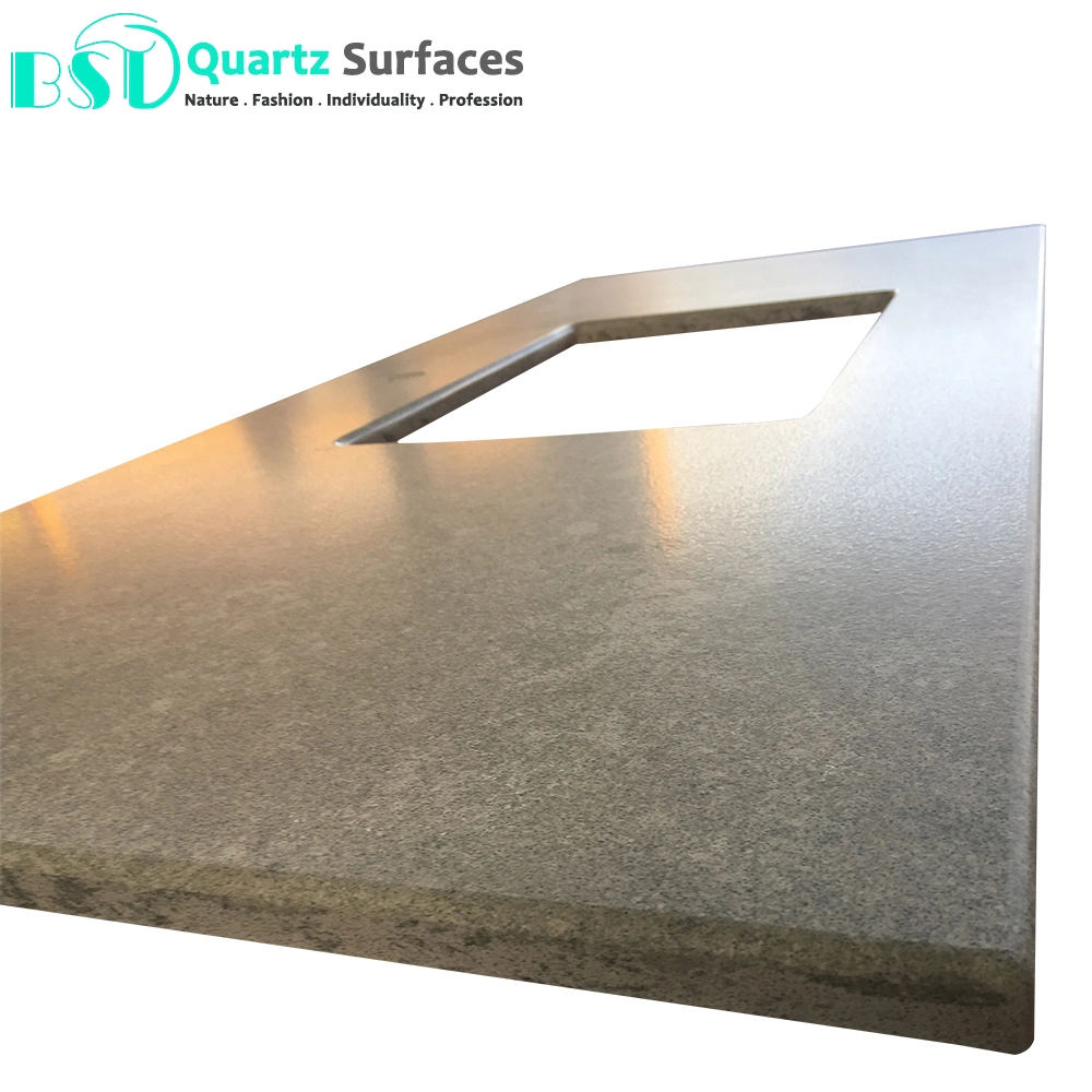 Artificial Quartz Stone Kitchen Countertops with Multi-Colored Base