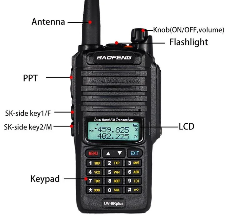 جولة بحرية مع محرك Baofeng بقوة 15 واط فوق البنفسجي-9r Plus VHF UHF مزدوج النطاق ومقاوم للماء تالكى هام راديو IP67 المحمول Talkie-ووكي UV 9r Plus Waki تاكي