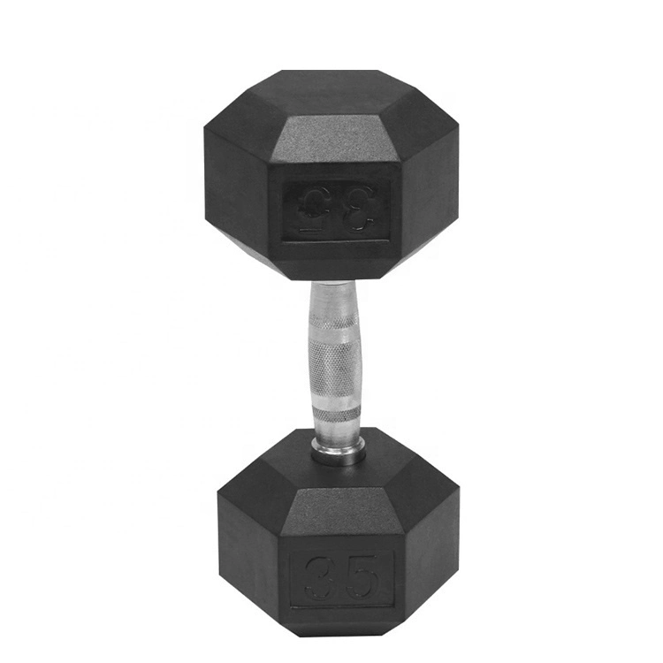 Fabricant de matériel de fitness Fix Gym Dumbbell Crossfit Haltère hexagonal revêtu de caoutchouc.