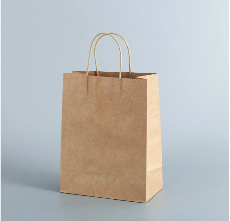 Eco-Friendly Promotional Printed Logo Brown Kraft Paper Shopping Bag