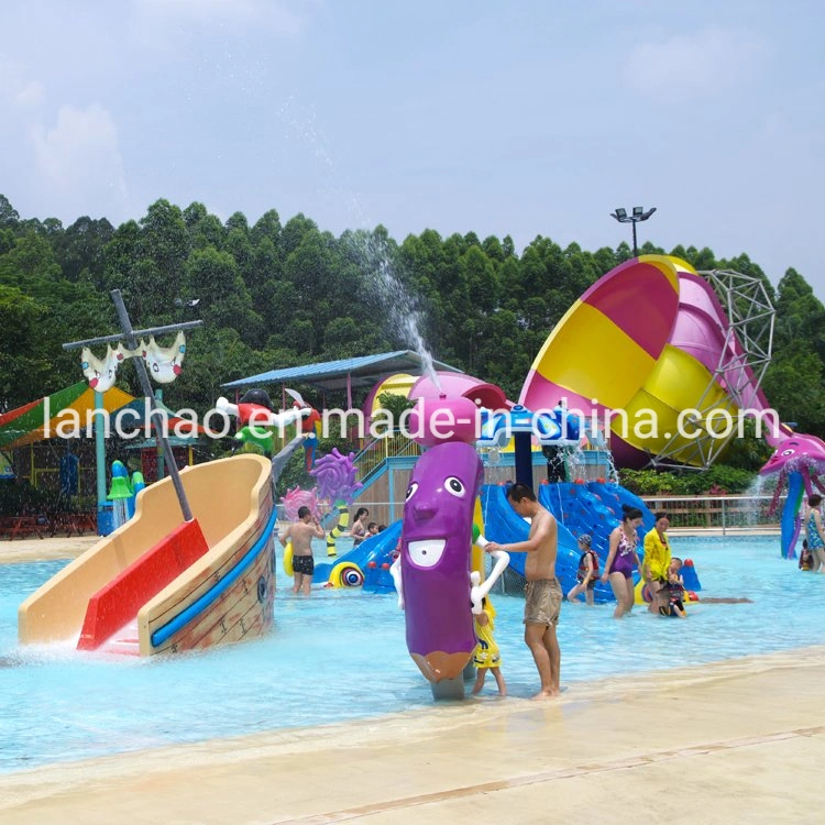 Aqua Park Equipment Kids Spray fibra de vidro Water Play Slide