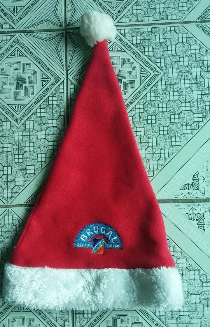 Xmas Hat with Velvet Woven Material Silk Printing Embroidery Logo Bronzing Logo