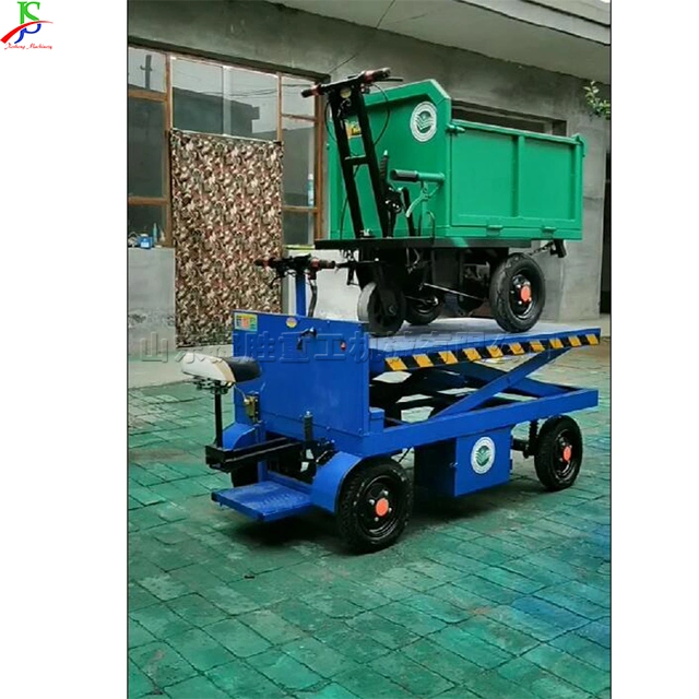 Electric Hand-Push Lift Truck Four-Wheel Ride Electric Flatbed Lift Truck