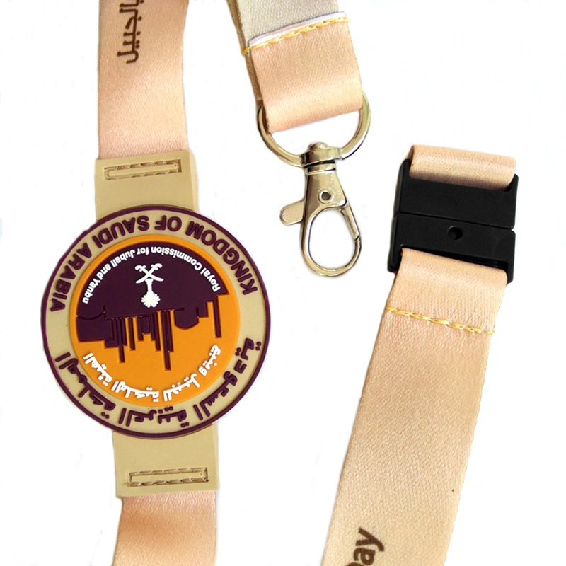 Hot Sale PVC Rubber Logo Neck Strap Customized Safety Breakaway Satin Ribbon Silk Sublimation Printed Lanyard