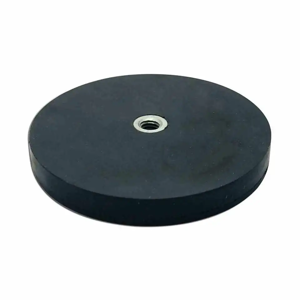 Tedamag M6 Flat Thread Strong Neodymium Rubber Coated Pot Magnet