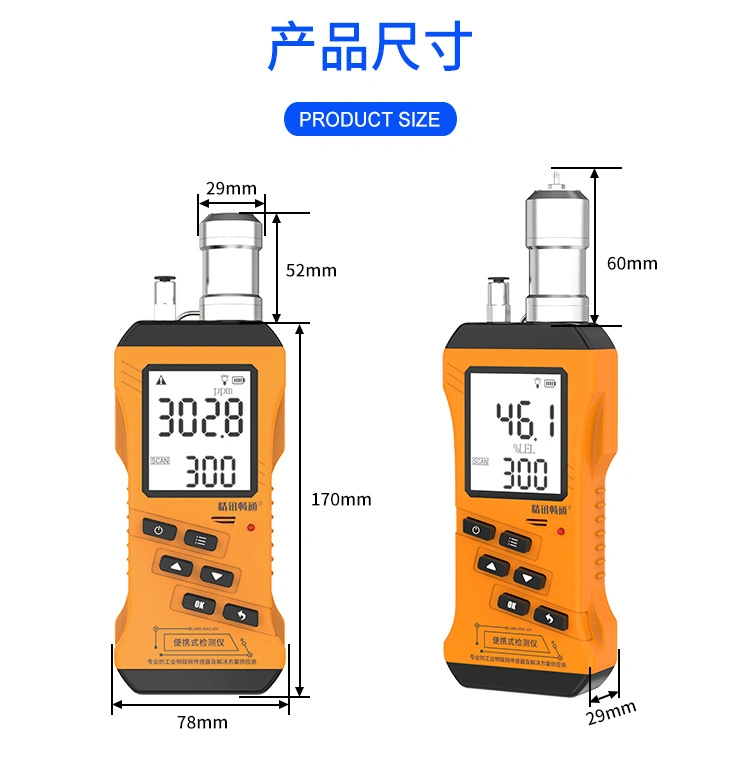 Atex Certified Portable 4 in 1 Multi Gas Detector Ex O2 H2s No2