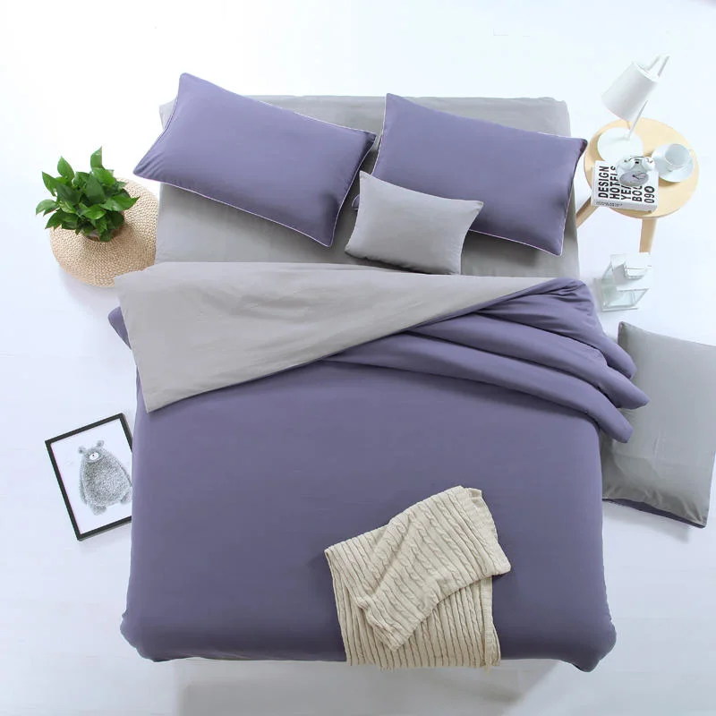 Wholesale Hotel Wedding Simple Polyester Luxury Modern Solid Color Quilt Duvet Bed Cover Sheet 4 PCS Bedding Bedspread Sets