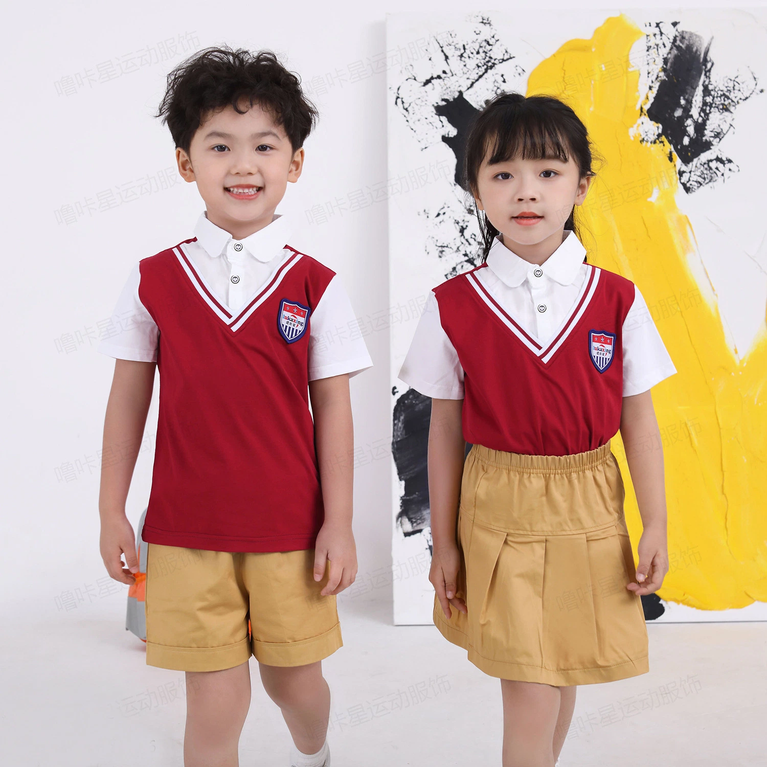 Manufacture Long Sleeve 100% Cotton Customized Educational Dress Kids Wear School Attire