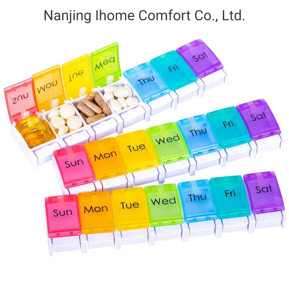 OEM Wholesale/Supplier Moisture-Resistant 28 Compartment Weekly Medicine Organizer Pill Box for 7 Days