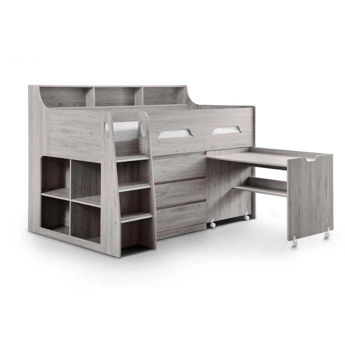 Personalización moderna OEM ODM Multi-funcional cama Blanca Muebles de dormitorio niños Mobiliario de cama para niños MDF litera con escritorio