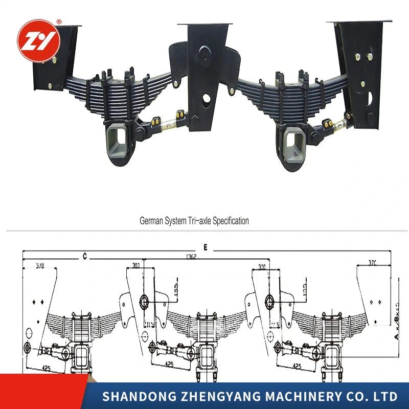 German Type Mechanical Suspension 2axles /3axles for Trailer