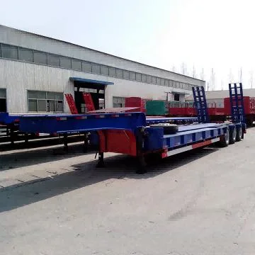 3 Axle Gooseneck Lowbed Trailer 40FT Mechanical Suspension Low Bed Lowboy Semi Truck Trailer Excavator Drop Deck Trailer