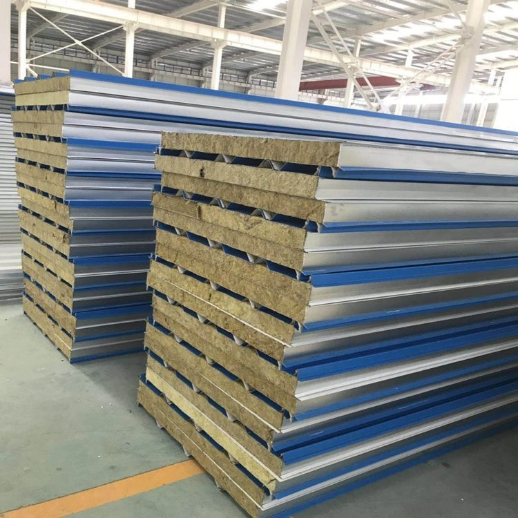 Light Weight Construction Material Board Fireproof and Heat Insulation Rock Wool Sandwich Panel