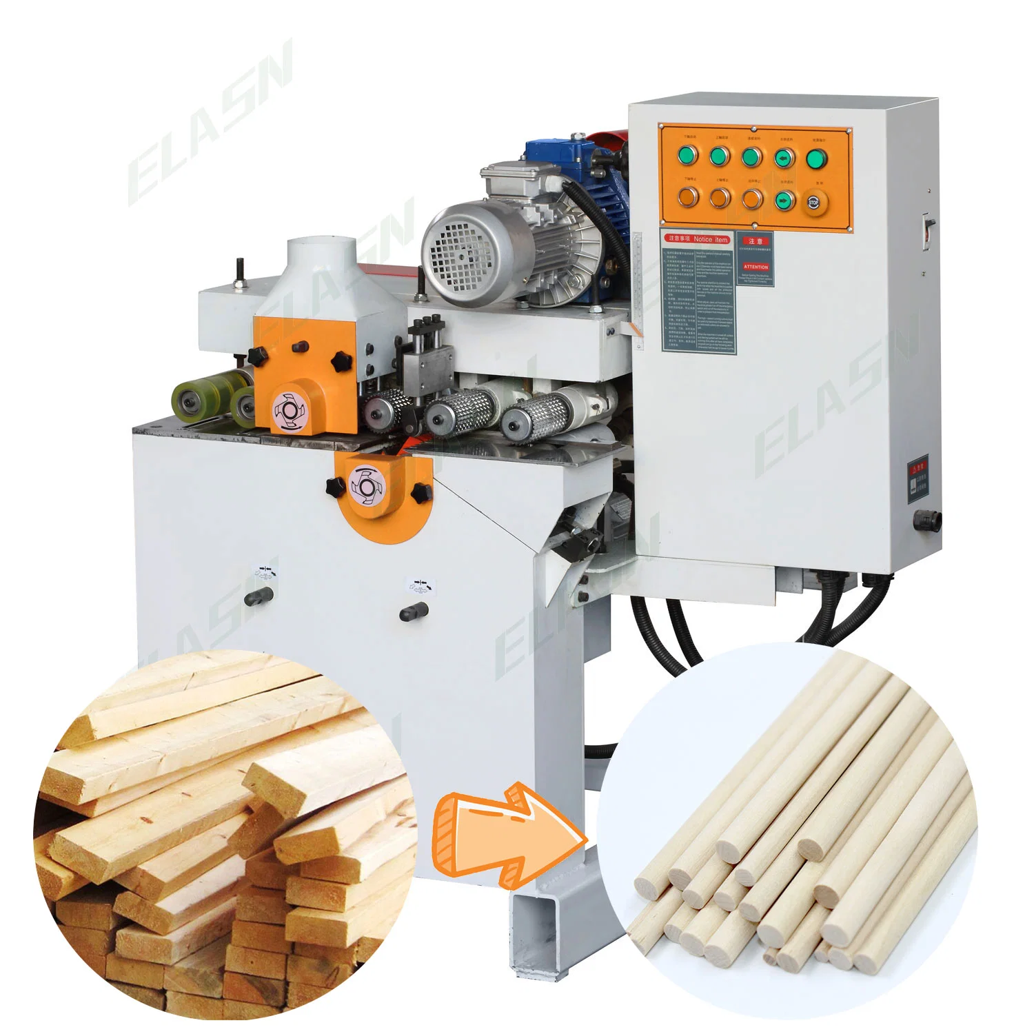 Factory Price Round Rod Milling Machine Broom Wood Round Stick Rod Making Machine