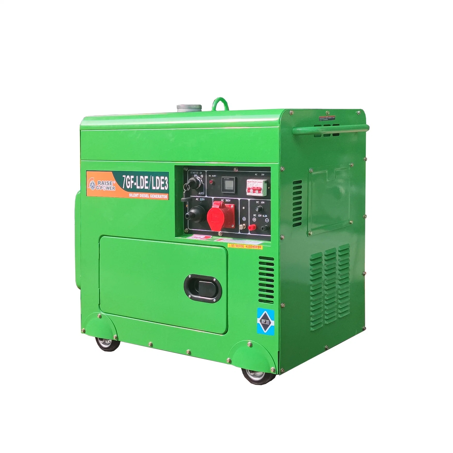 Factory Supply 5.5kw/5.5kVA/6kw/6kVA Raise G-Power Single Phase Electric Start Silent Type Portable Diesel Generator