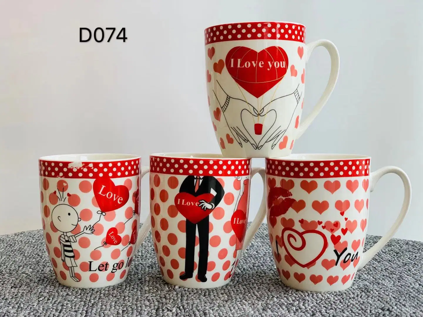 Wholesale/Supplier Exporter Different Colors Designs Ideas 12 Oz 360ml Ceramic Mug Porcelain Cup for Valentines Gifts