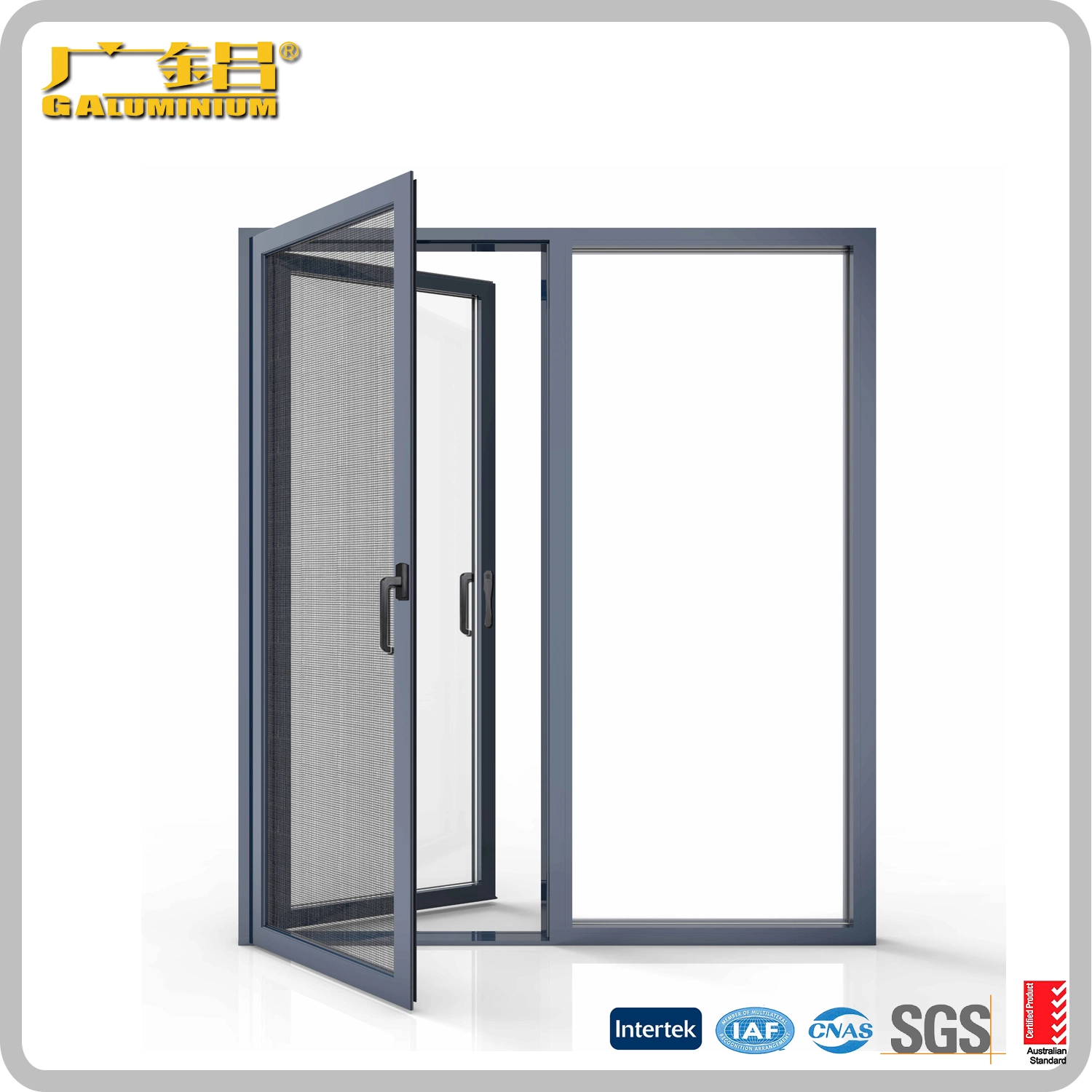 Two Track Aluminum Sliding Window Without Mosquito Net