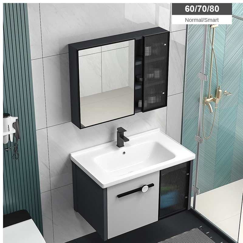 China Wholesale/Supplier Mesa of Rock Plate Ceramic Wash Basin Bathroom Vanity Bathroom Mirror Cabinet/Storage Cabinet