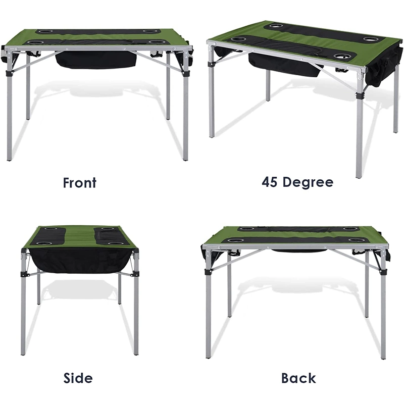 Portátil plegable multiuso Camping Mesa de picnic con nevera Y vasos de sujeción