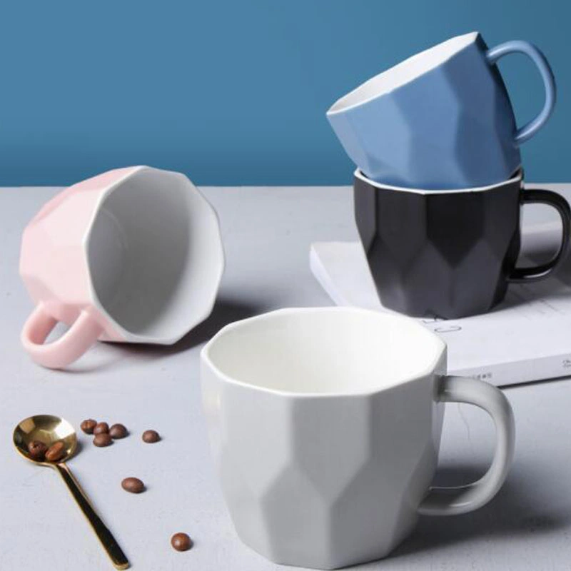 Breakfast Cup Ceramic Mug Coffee Cup Solid Color Milk Cup