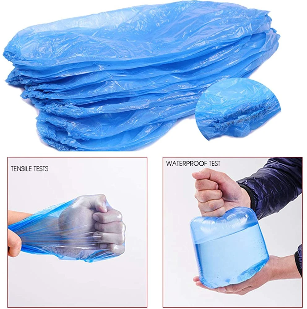 غطاء لأكمام الذراع البلاستيكية المصنوعة يدويًا والبلاستيكية المقاومة للماء وطراز PE القابلة للاستخدام مرة واحدة