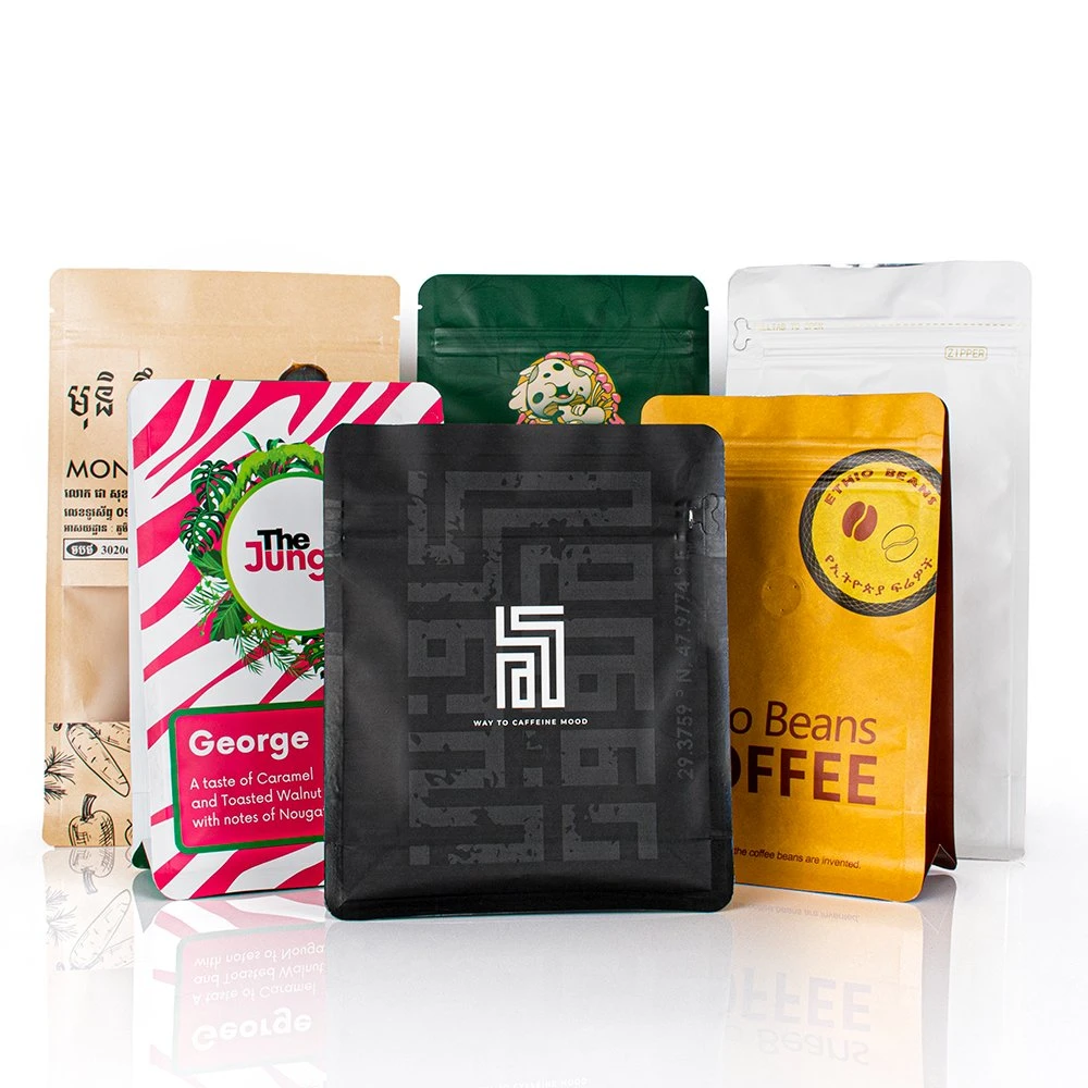 Custom Logo Resealable Pouch Coffee Bag with Valve