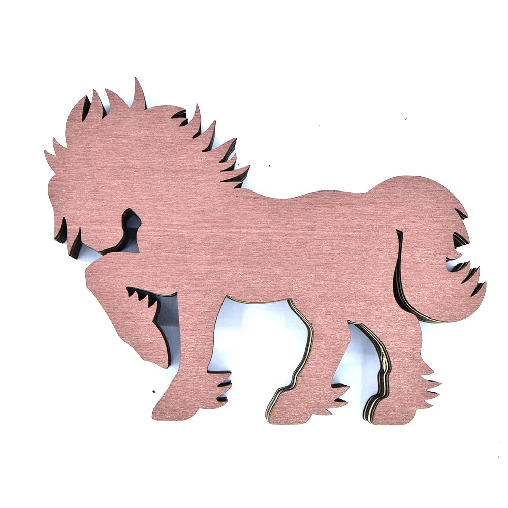 Home Shelf Table Desk Wooden Multilayer Animal Horse Silhouette Sculpture Decoration with Light