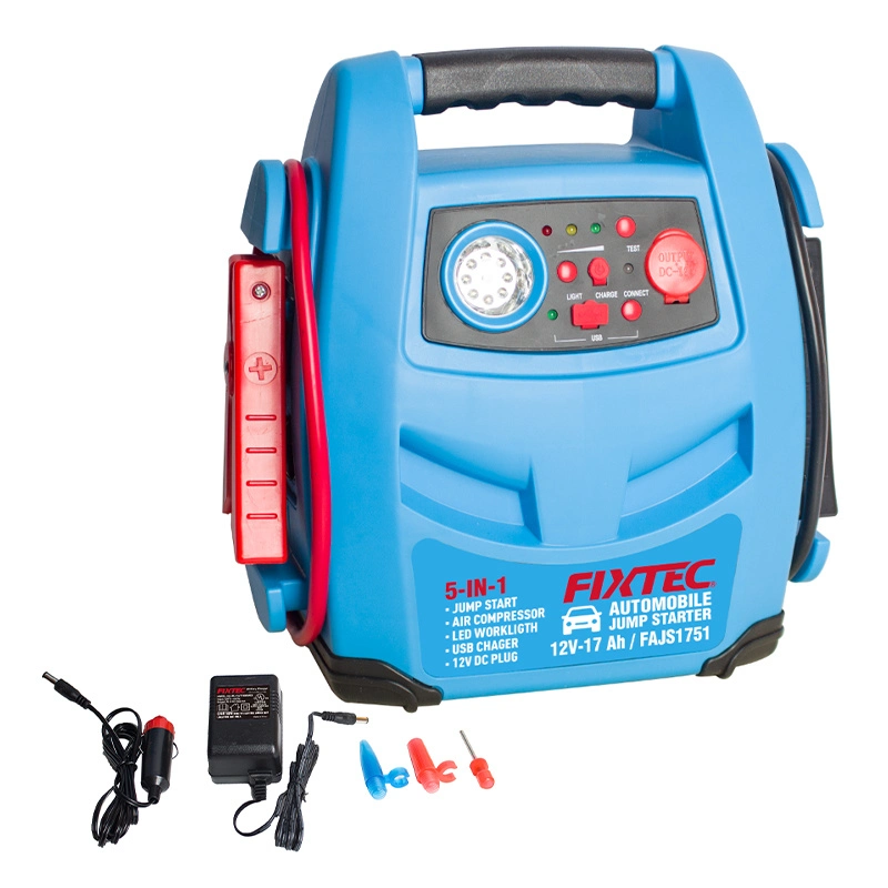 Fixtec 5 in 1 Jumpstart/USB Port/Worklight/Cigarette Lighter Hole/Air Compressor with AC/DC Charging Adaptor